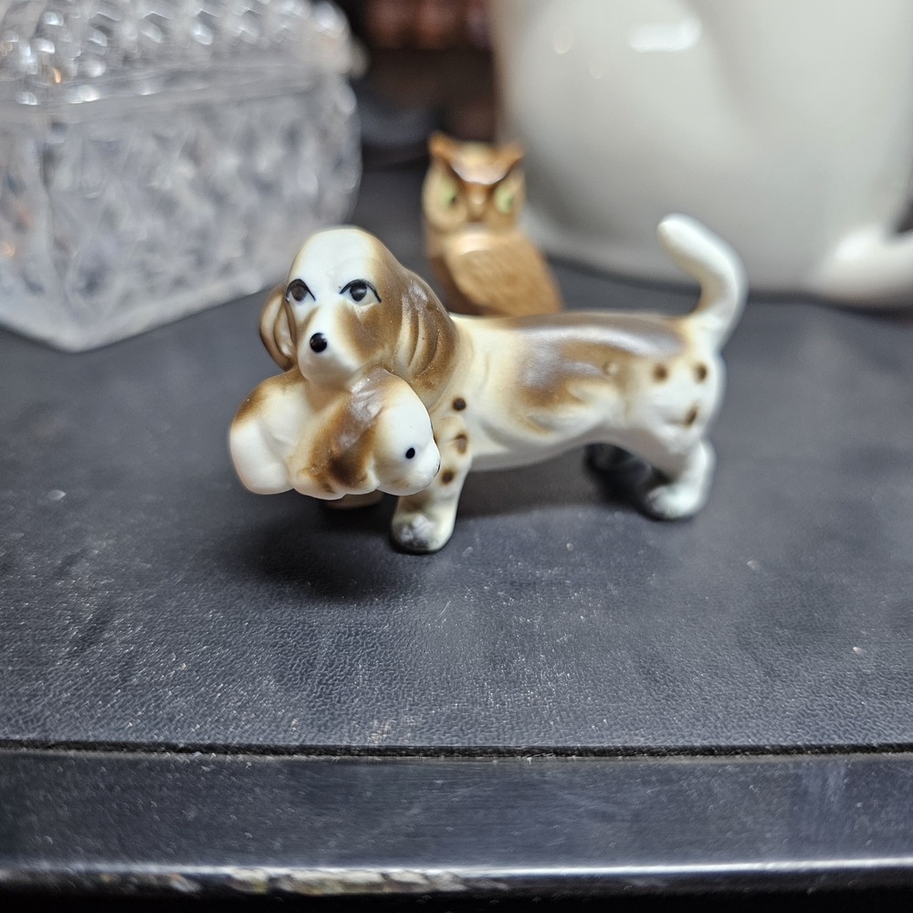 Charming Brown and Cream Dog Figurine